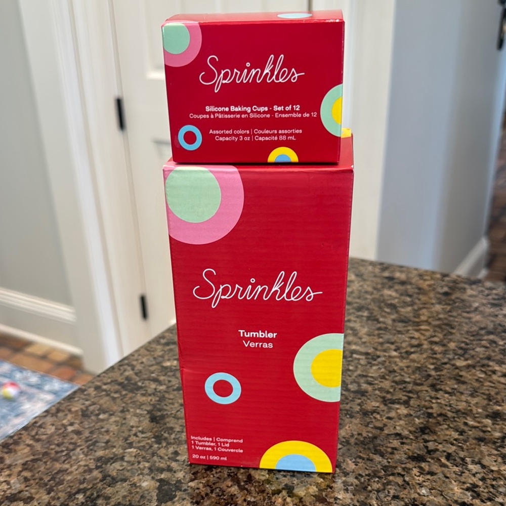 BNIB Sprinkles Tumbler and Silicone Baking Cups Set!
